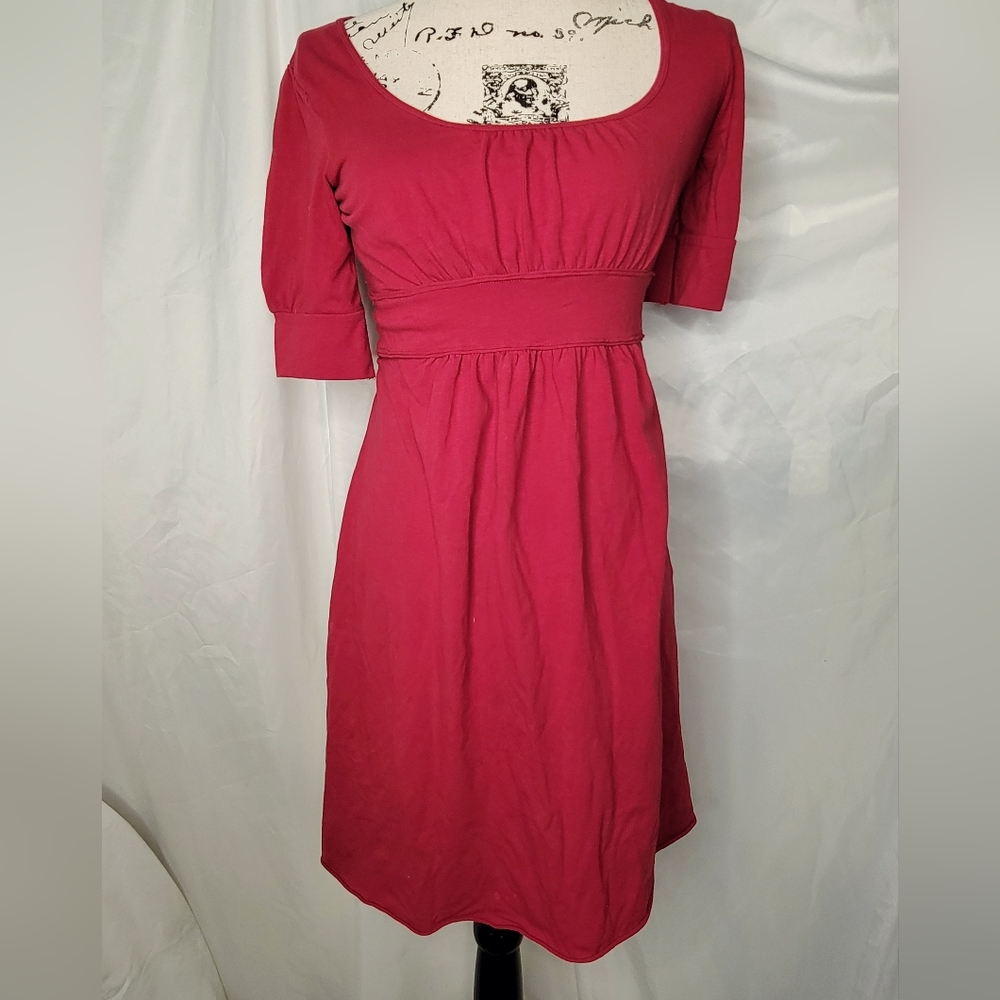 Energie red knit scoop neck dress size S